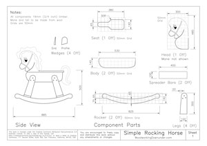 PDF copy of the large rocking horse plans Oscar Senior.