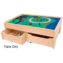 Wooden Train Table with Drawers